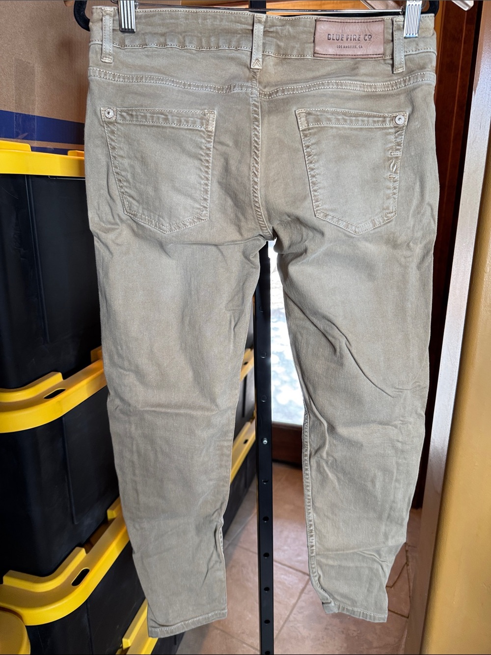 Blue Fire Co Chloe Skinny Ankle Jeans Beige Sand Storm Zip Hem Size 28 - Picture 7 of 12